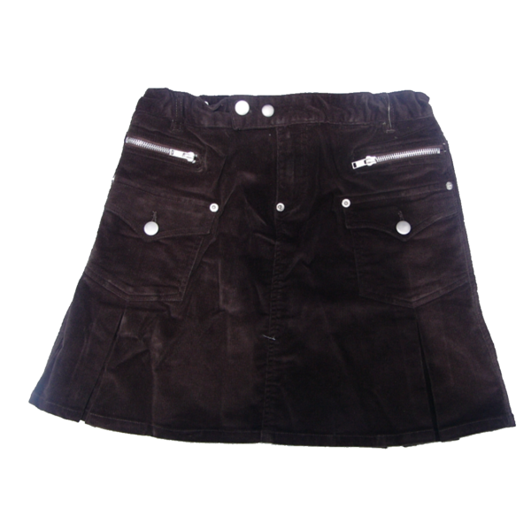 Girl’s Zip Pockets Corduroy Skirts