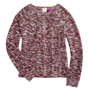 Women’s Long Sleeve Crew-Neck Ripped Pullover Knit Sweater
