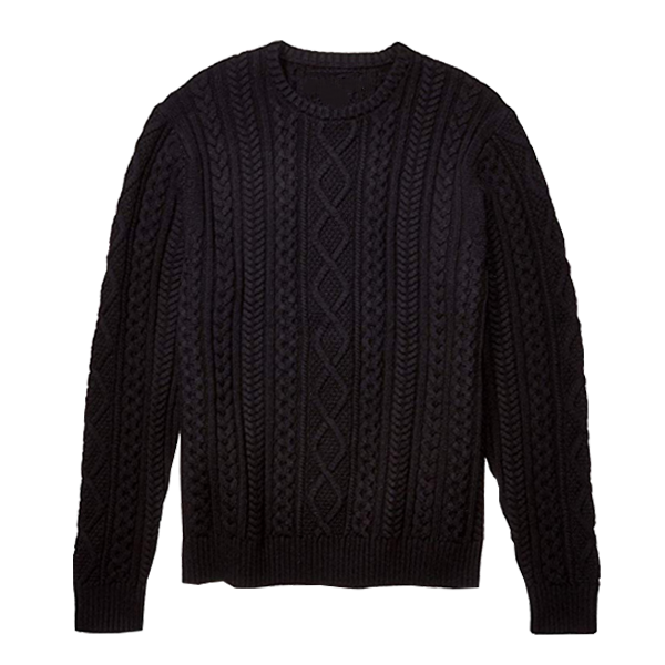 Men’s Crewneck Cable Cotton Sweater