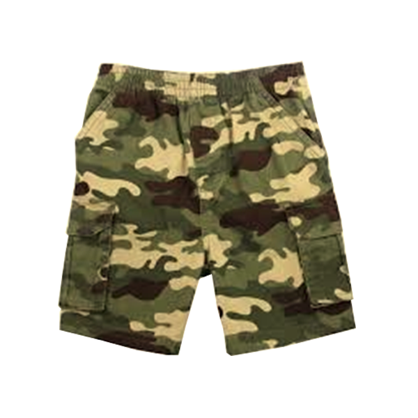 Men's Elasticated Camo Cargo Shorts