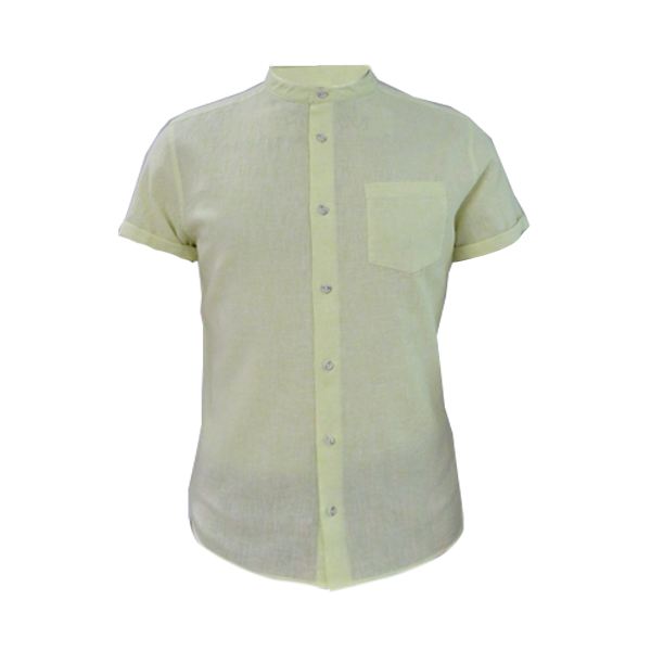 Men’s Short Sleeve Band Collar Shirt
