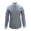 Men’s Long Sleeve Striped Contrast Collar/Cuff Shirt