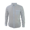 Men’s Long Sleeve Linen Blended Flap-Pocket Shirt