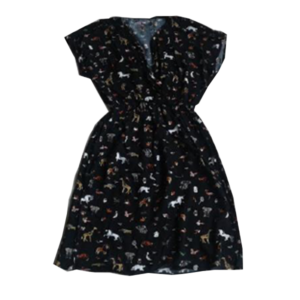 Women’s Cap sleeve printed waist design dress