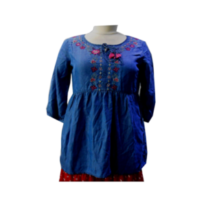 Women’s 3/4 sleeve Embroidered Tencel  Dress