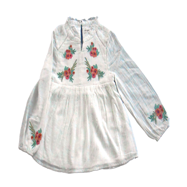 Girl’s Long Sleeve Embroidery Dress